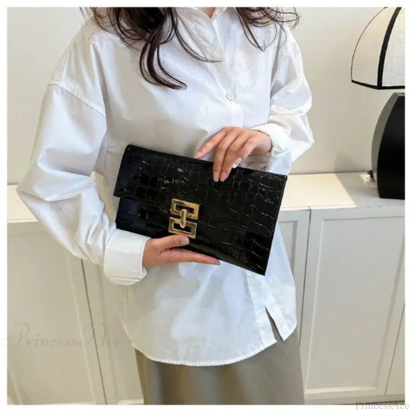 White Evening Banquet Clutch Wristlet