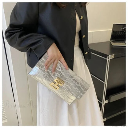 White Evening Banquet Clutch Wristlet