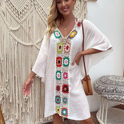 White Fringe Bikini Cover Up