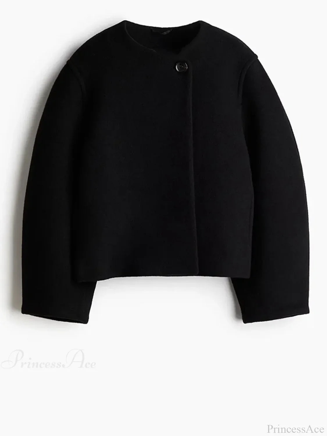 White Long Sleeve Woolen Coat