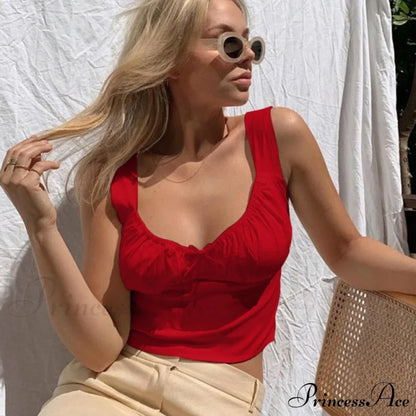 White Ruched Bow Slim Camis