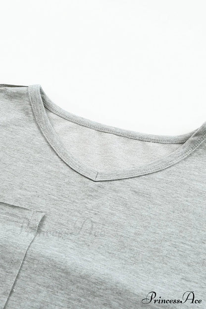 with - Arm Oversized Top Pockets Drop Gray