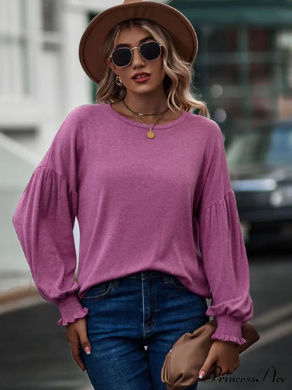 with Neck Dropped Flounce Round Arm and T-Shirt Shoulder