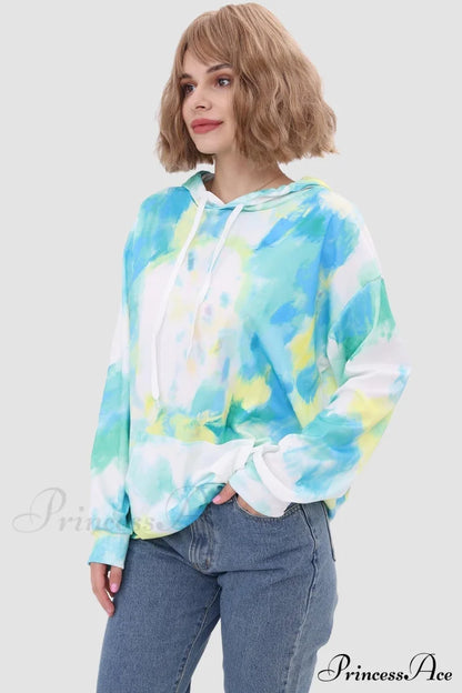 with Tie Hoodie Dye Drawstring