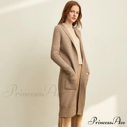 Women Fashion New Loose Hat Long Knitted Female Cardigan
