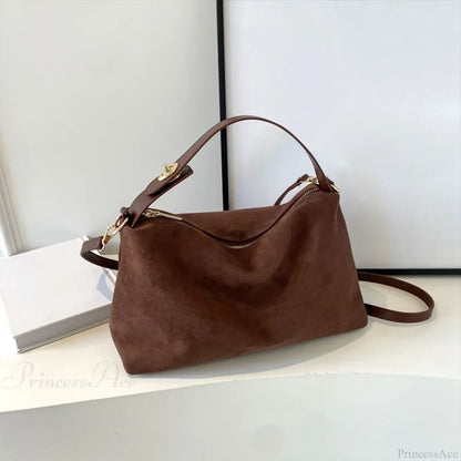 Women Suede Adjustable Crossbody Handbag