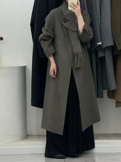 Woolen Single Button Full Sleeve Overcoat