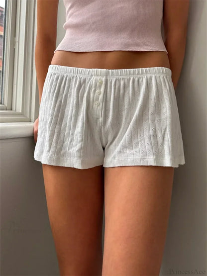 Y2K Button Lace Vintage Short