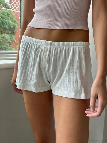 Y2K Button Lace Vintage Short
