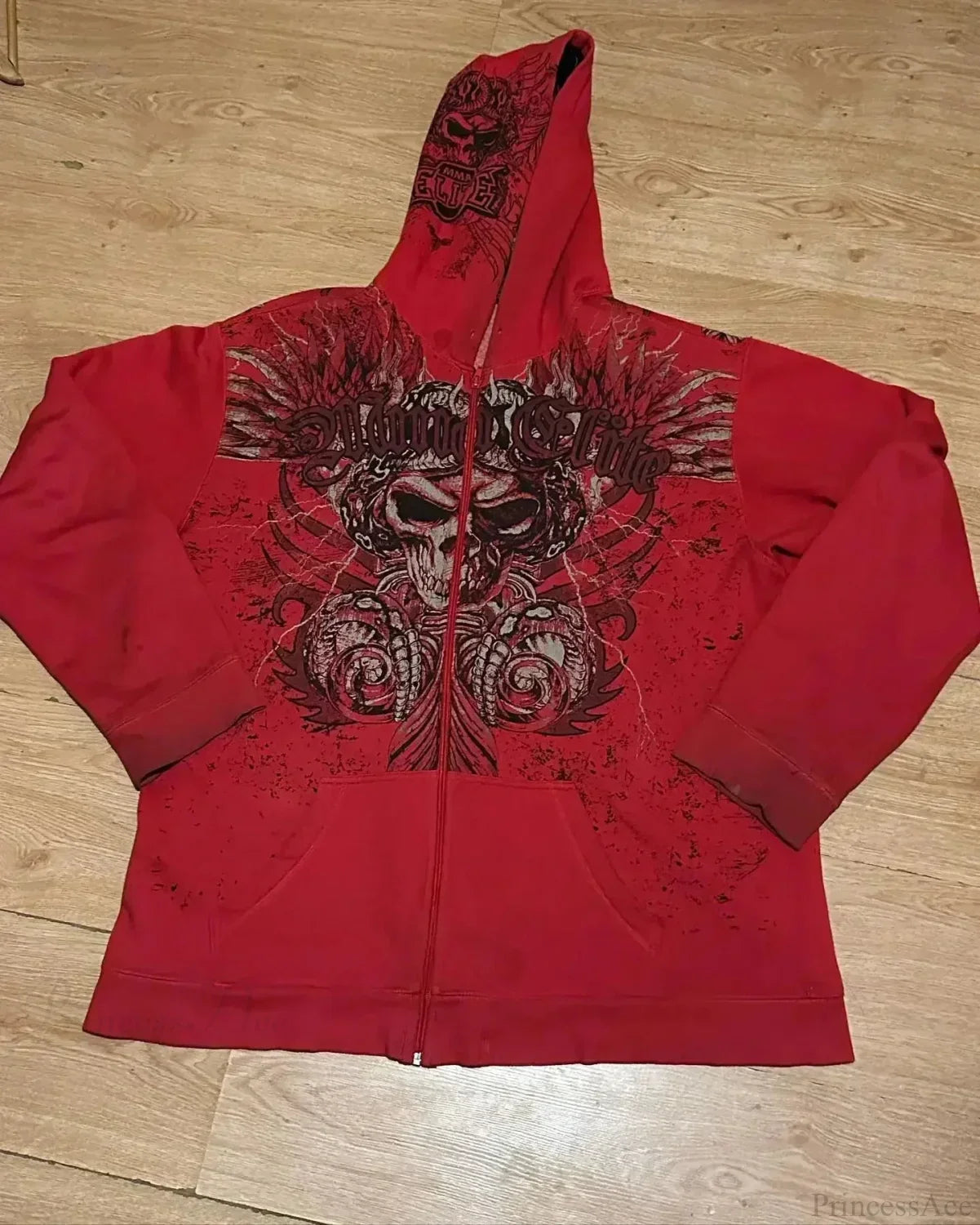 Y2K Gothic Skull Design Hoodie