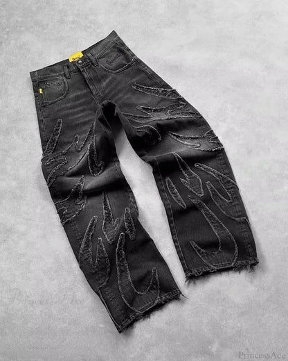 Y2K Gothic Tear Embroidered Pant