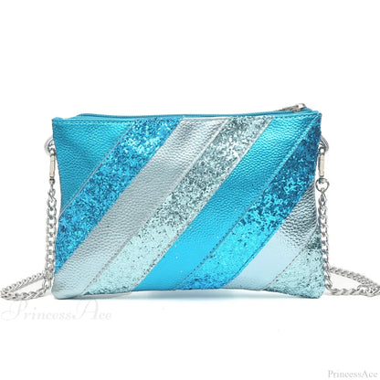 Y2K Metallic PU Leather Patchwork Wristlet