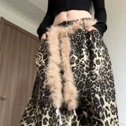 Y2K Mysterious Rebellious Furry Plush Waist Chain Belt