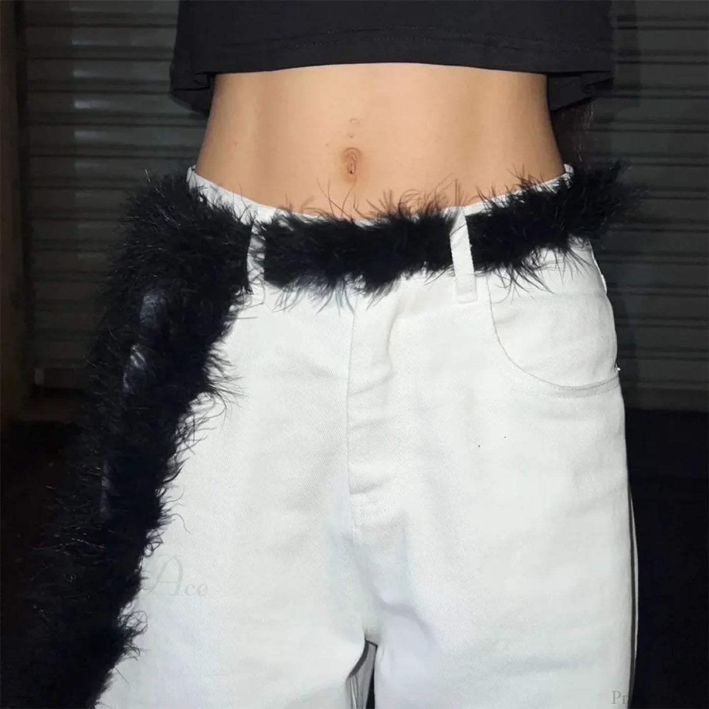 Y2K Mysterious Rebellious Furry Plush Waist Chain Belt