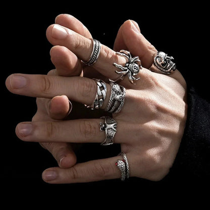 Y2K Rebel Rap Gothic Spider Ring