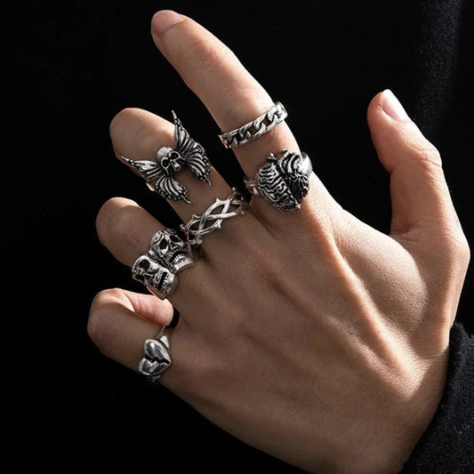 Y2K Rebel Rap Gothic Spider Ring