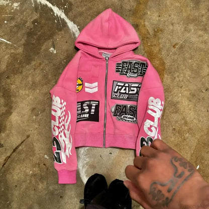 Y2K Retro Letter Hoodie