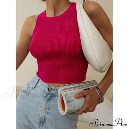 Y2K Sleeveless Knitted Crop Tops