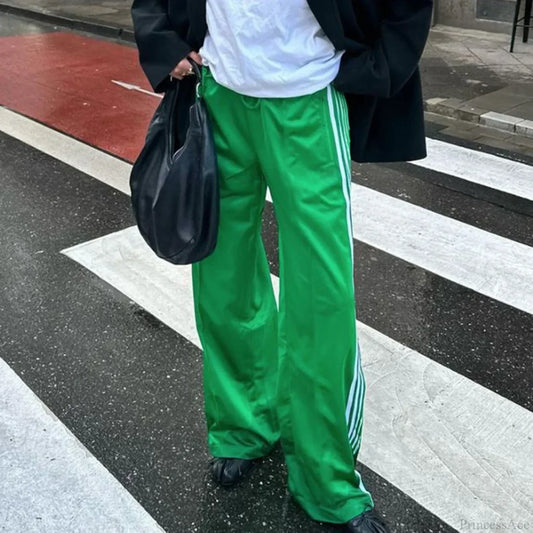 Y2K Striped Baggy Track Jogger Sweatpants Pant