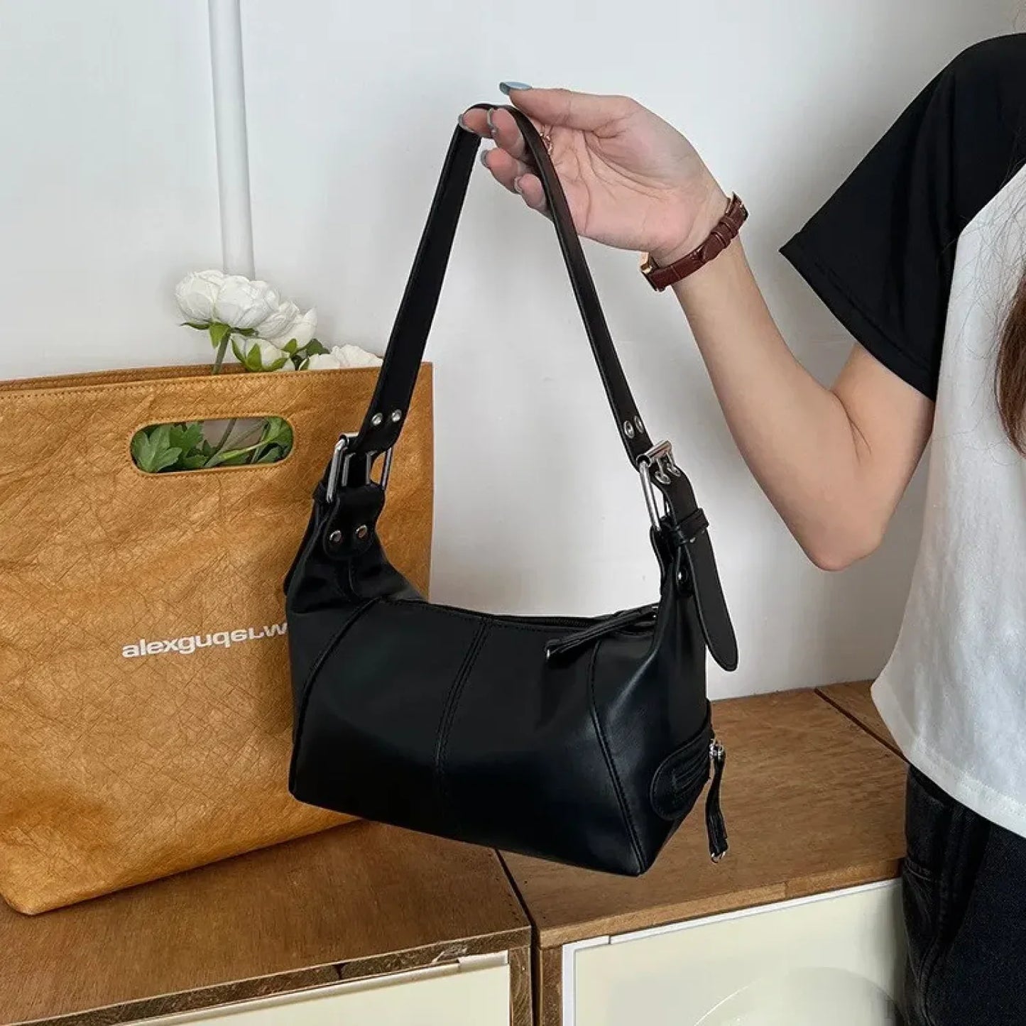 Y2K Style Trendy Motorcycle Shoulder Bag