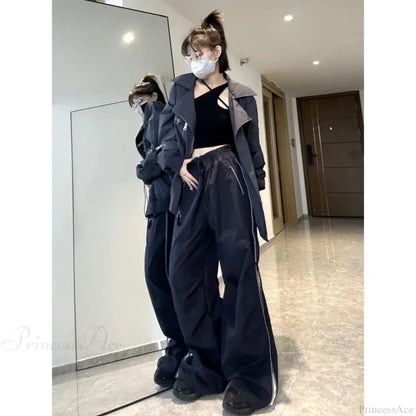 Y2K Wide Leg Cargo Sweatpants Pants