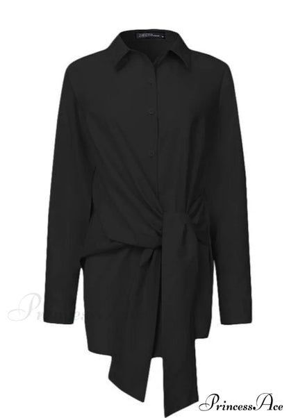 ZANZE SELF-TIE SHIRT - Plus Size