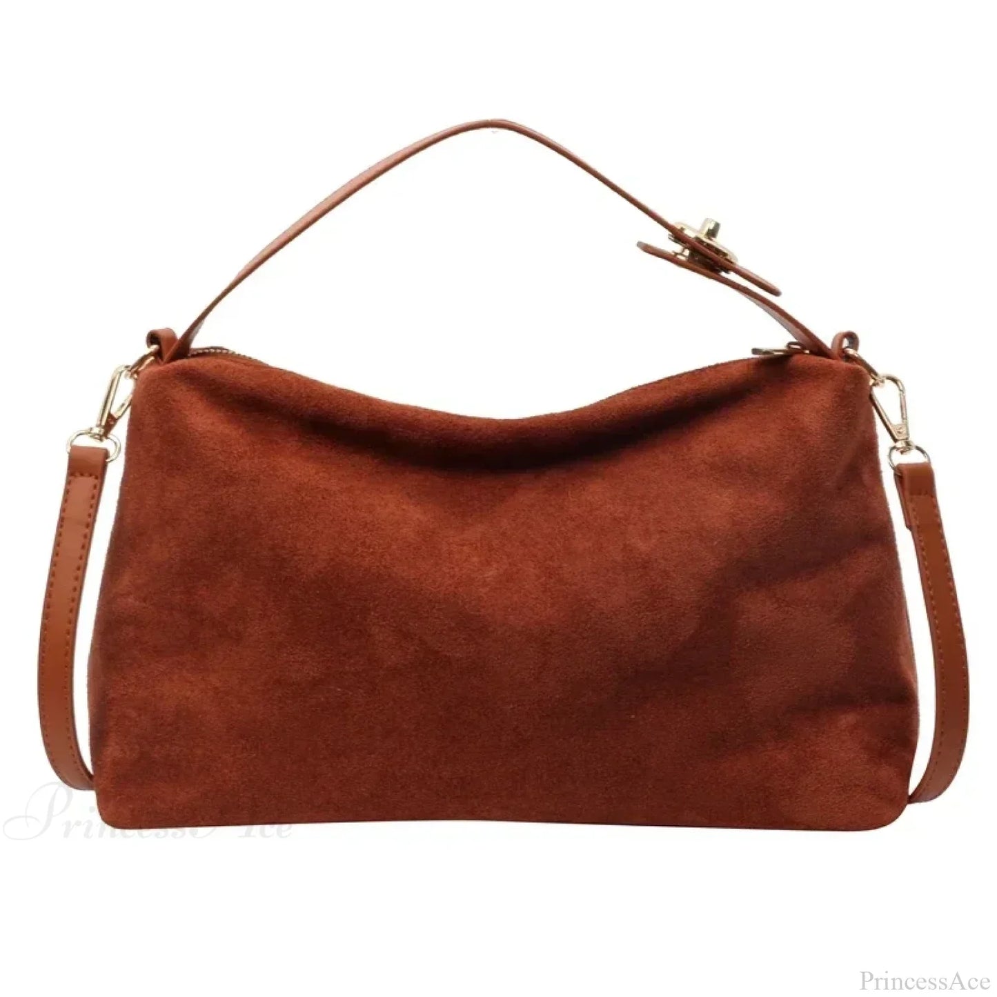 Zip Solid Sewing Thread PU High Capacity Shoulder Handbag