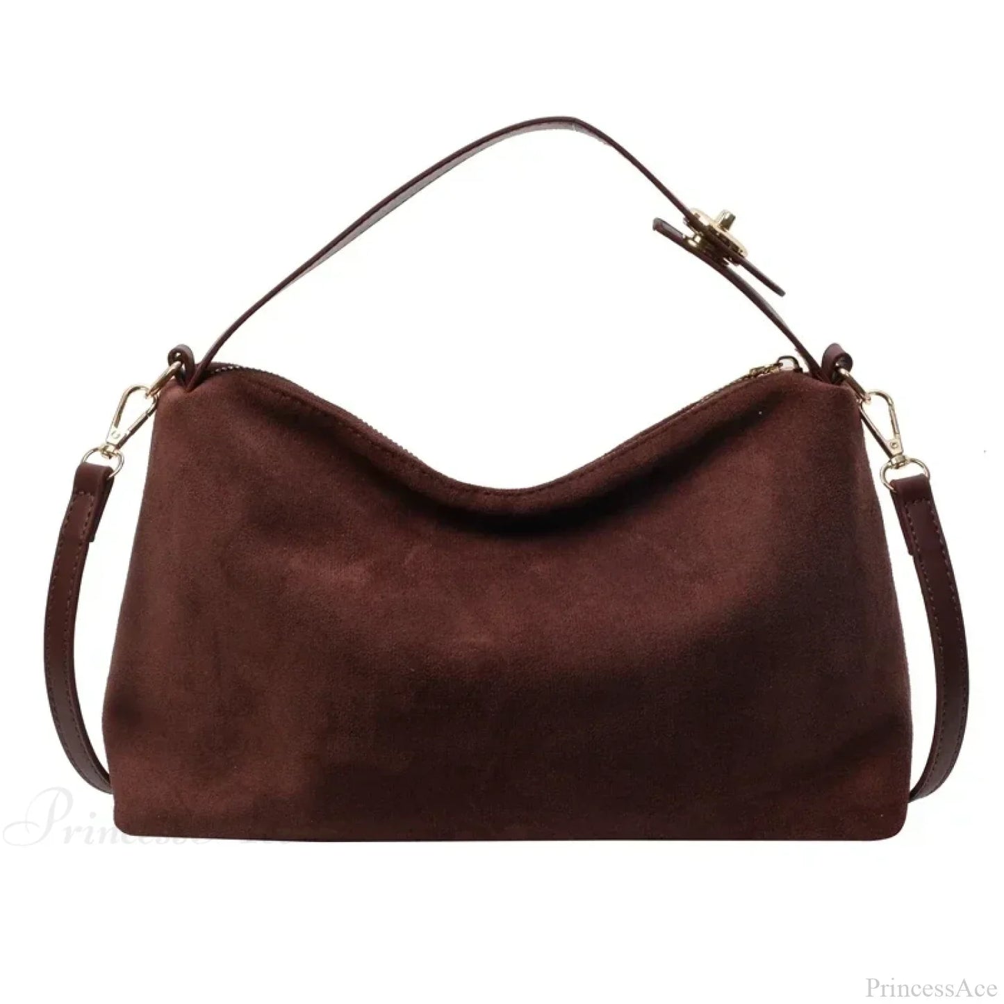 Zip Solid Sewing Thread PU High Capacity Shoulder Handbag