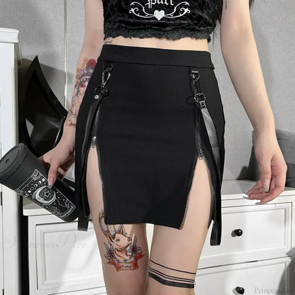 Zip Split High Waist Pencil Skirt