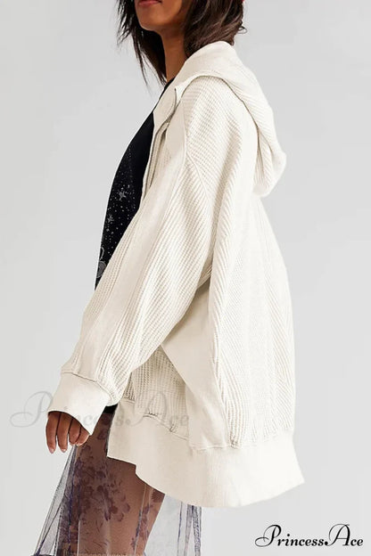 Zipper Waffle Hoodie