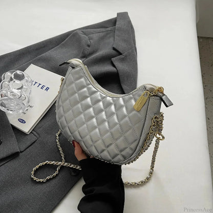 Zipper Women's Bag Diamond Crossbody PU Leather Clutch
