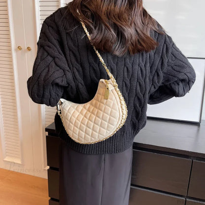 Zipper Women's Bag Diamond Crossbody PU Leather Clutch