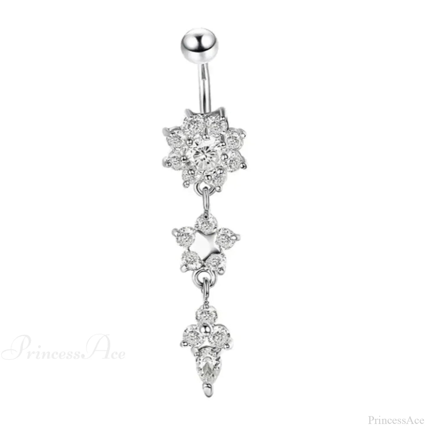 Zircon Bloom Dangle Gothic Belly Ring