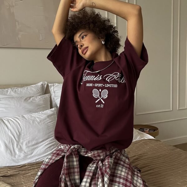 Oversized Cotton Graphic Sporty T Shirt