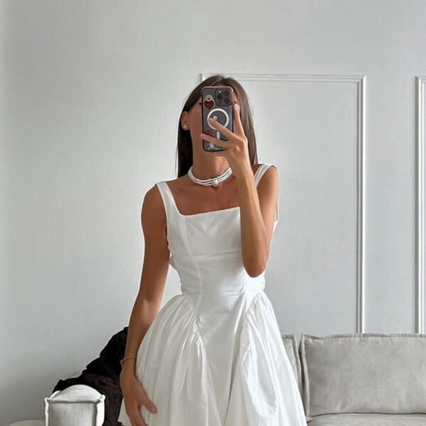 Mini Dress Lightweight Fabric Ribbon Back Detail