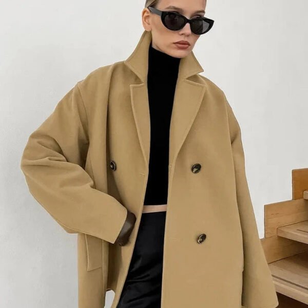 Double Breasted Wool Coat With Relaxed Fit