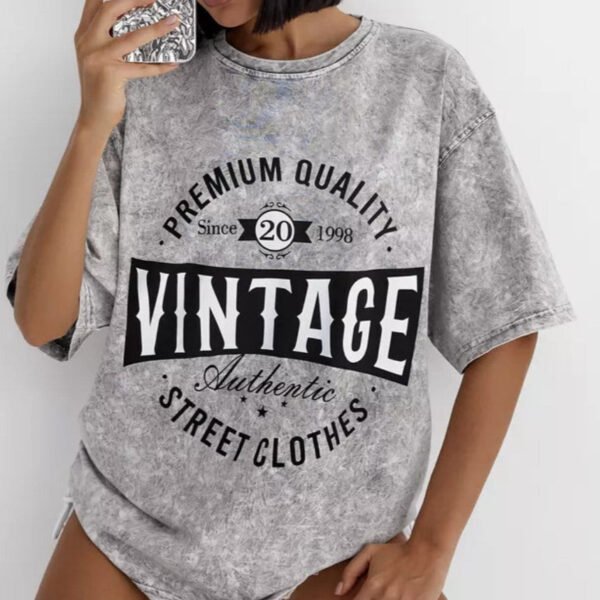 Oversized Cotton Tee With Washed Texture